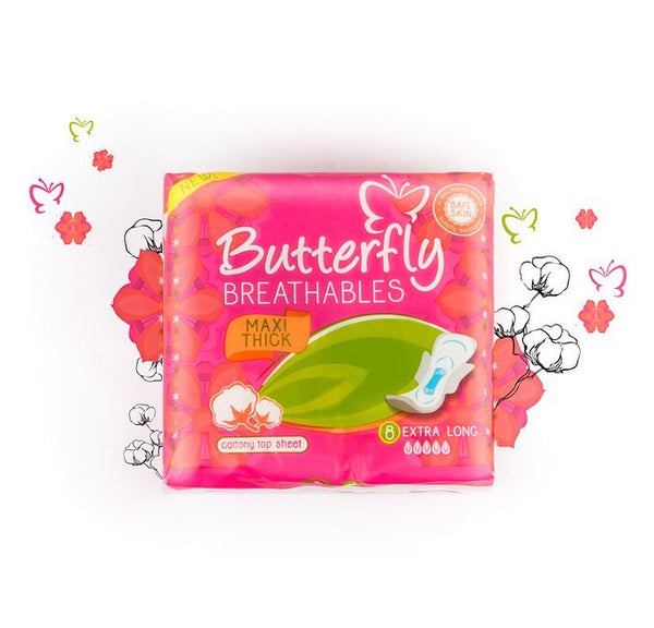 Butterfly Breathables Maxi Thick Cottony Extra Long 8 pcs